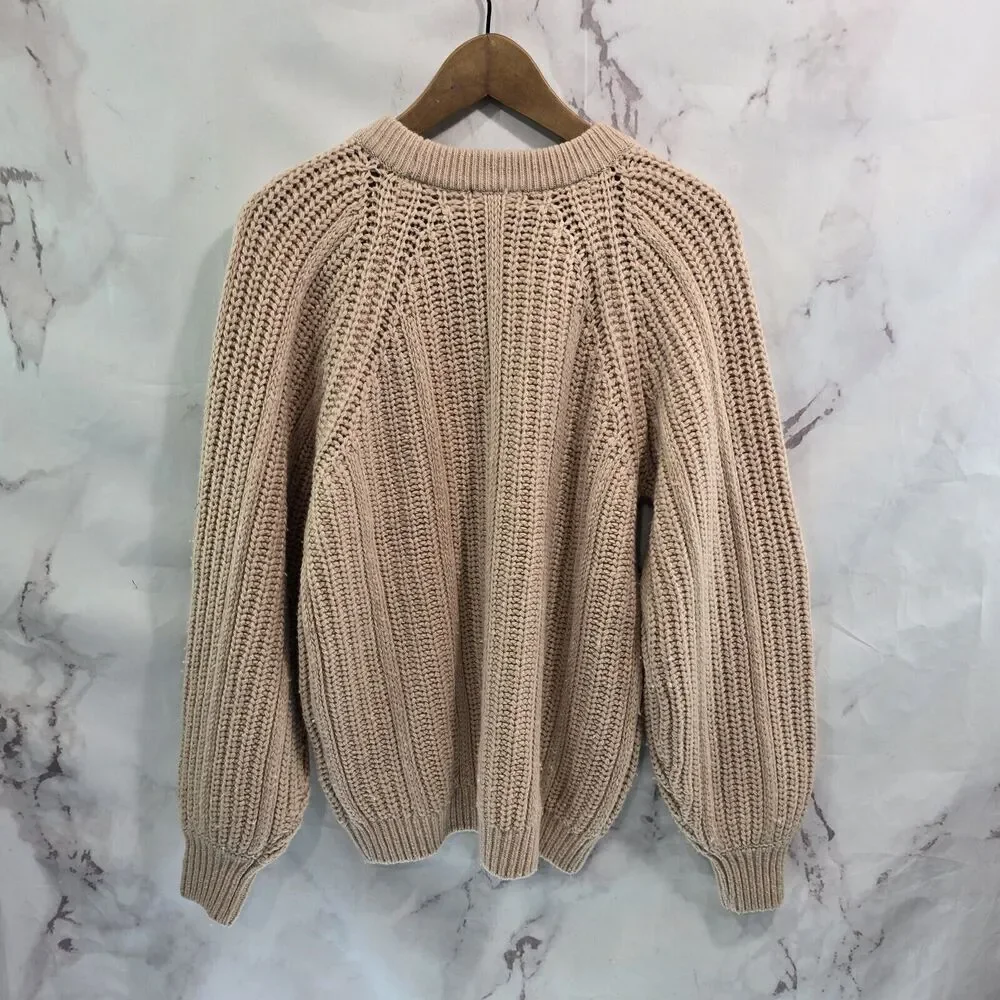 Basin + Range Sweater Womens Small Pink Wool Cable Knit Oversized Backcountry - Picture 5 of 10
